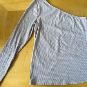 2 for $12 💖 One Shoulder Ribbed Knit Soft Beige Old Navy Top Size Large